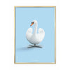  Swan Classic Poster Brass Frame 70 X100 Cm Light Blue Background