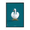  Swan Classic plakát rám v černém lakovaném dřevu 30x40 cm ropné modré pozadí