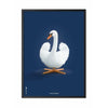  Swan Classic Poster Frame In Black Lacquered Wood 70 X100 Cm Dark Blue Background