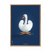  Swan Classic Poster Frame Made Of Light Wood 70 X100 Cm Dark Blue Background