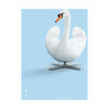  Swan Classic Poster Without Frame 30x40 Cm Light Blue Background