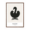  Swan Design Icon Poster Frame Made Of Dark Wood A5 Grey