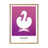  Swan Design Icon Poster Frame Made Of Light Wood 30x40 Cm Purple