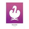  Swan Design Icon Poster Without Frame 30 X40 Cm Purple