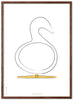 Brainchild Swan Design Skich Poster Frame Made Of Dark Wood 70x100 Cm, White Background