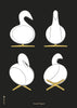 Brainchild Swan Design skici Plakát bez rámu 70x100 cm, černé pozadí