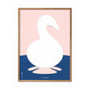  Swan Paper Clip Poster Frame Made Of Light Wood 30x40 Cm Pink Background