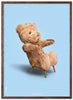  Teddy Bear Classic Poster Dark Wood Frame Ram A5 Light Blue Background