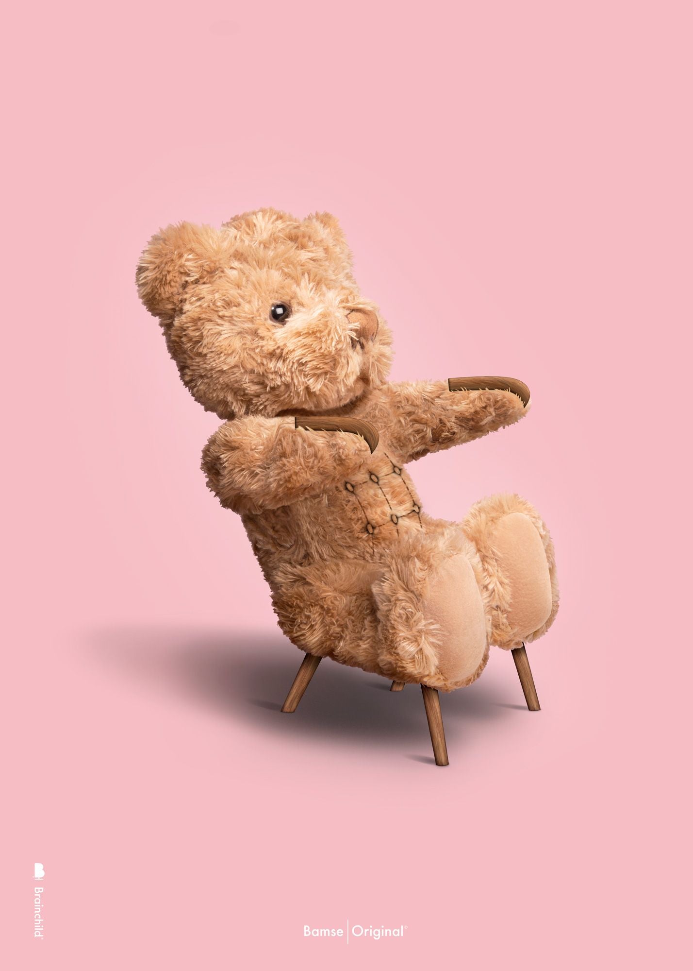 [product_category]-Brainchild Teddy Bear Classic Poster Without Frame 30x40 Cm, Pink Background-Brainchild-5713713527881-78002-BRA-1