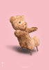  Teddy Bear Classic Poster Without Frame A5 Pink Background