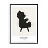  Teddy Bear Design Icon Poster Frame Made Of Black Lacquered Wood 70 X100 Cm Grey