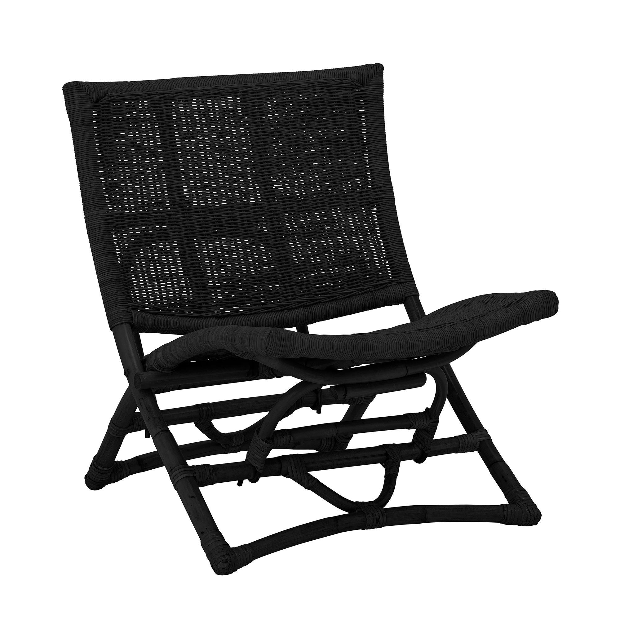 Lounge židle Bloomingville Baz, černá, ratan