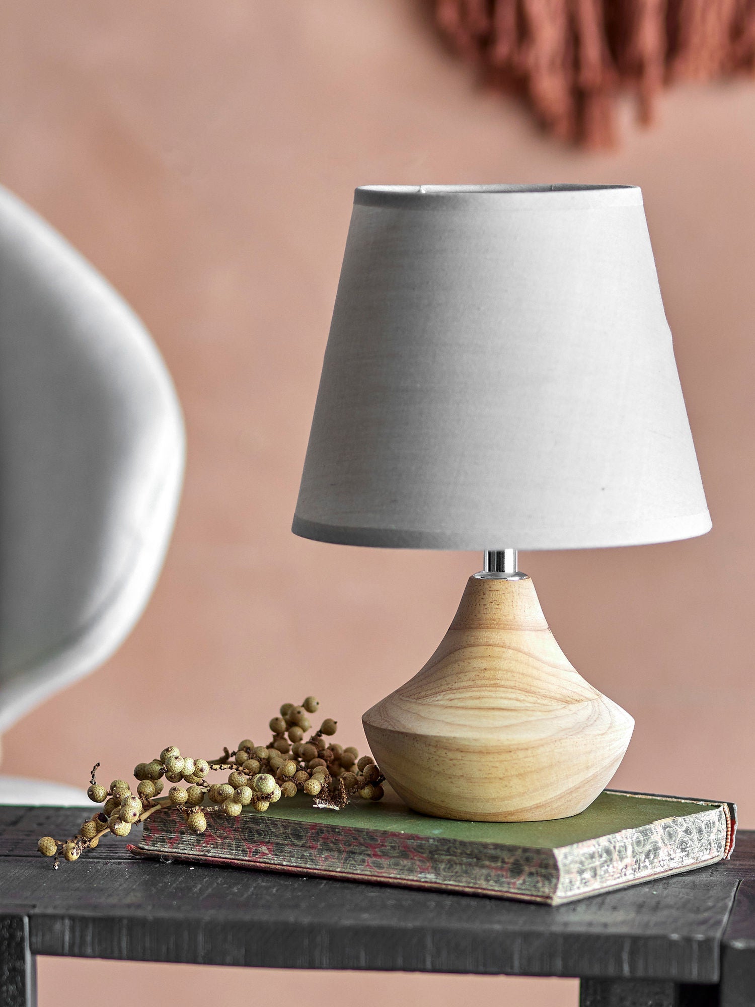 Creative Collection Panola Table Lamp, příroda, Rubberwood