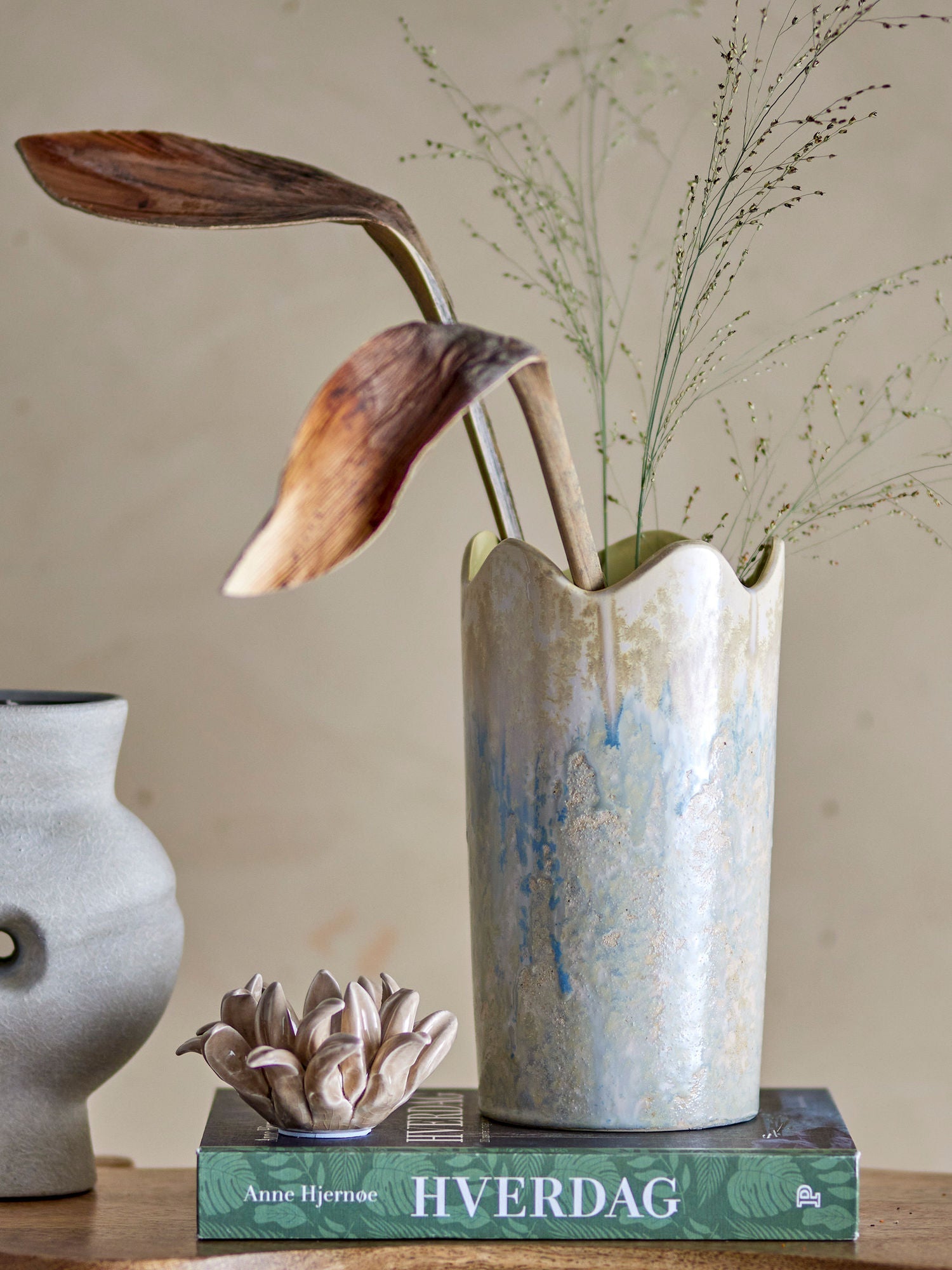 Bloomingville Leandro Vase, Nature, Stoneware