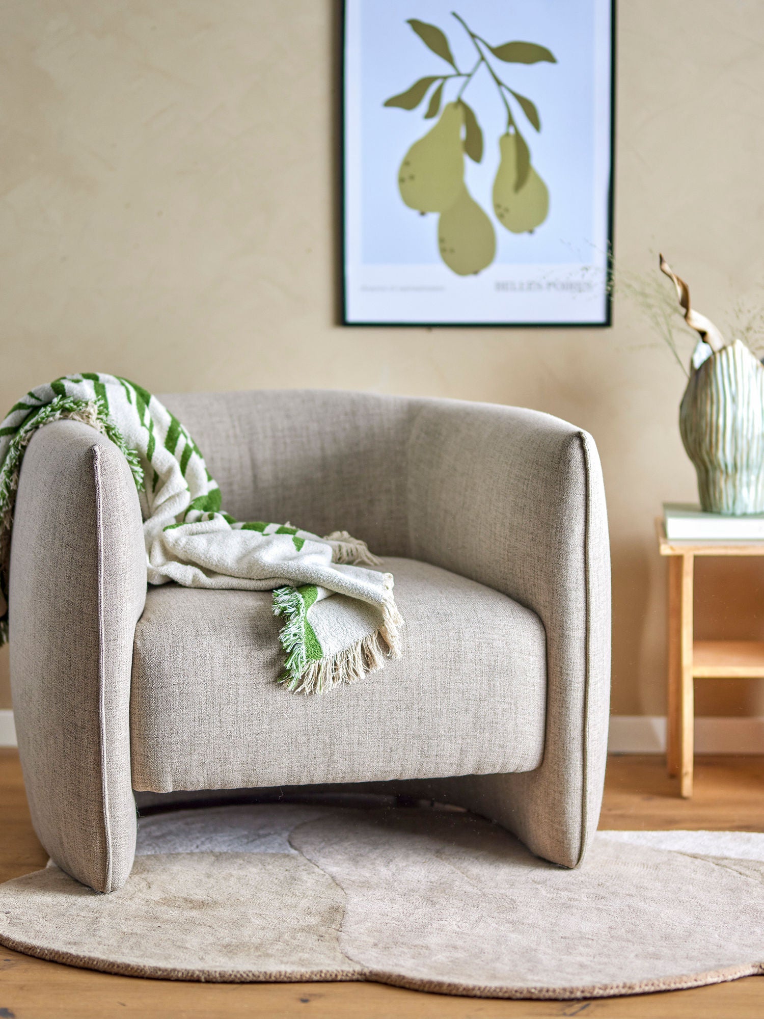 Lounge Chair Bloomingville Bacio Lounge, příroda, recyklovaný polyester