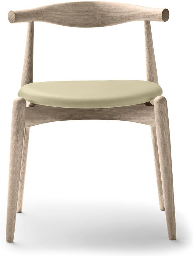 Carl Hansen Ch20 Elbow Chair, Soaped Oak/Beige Leather