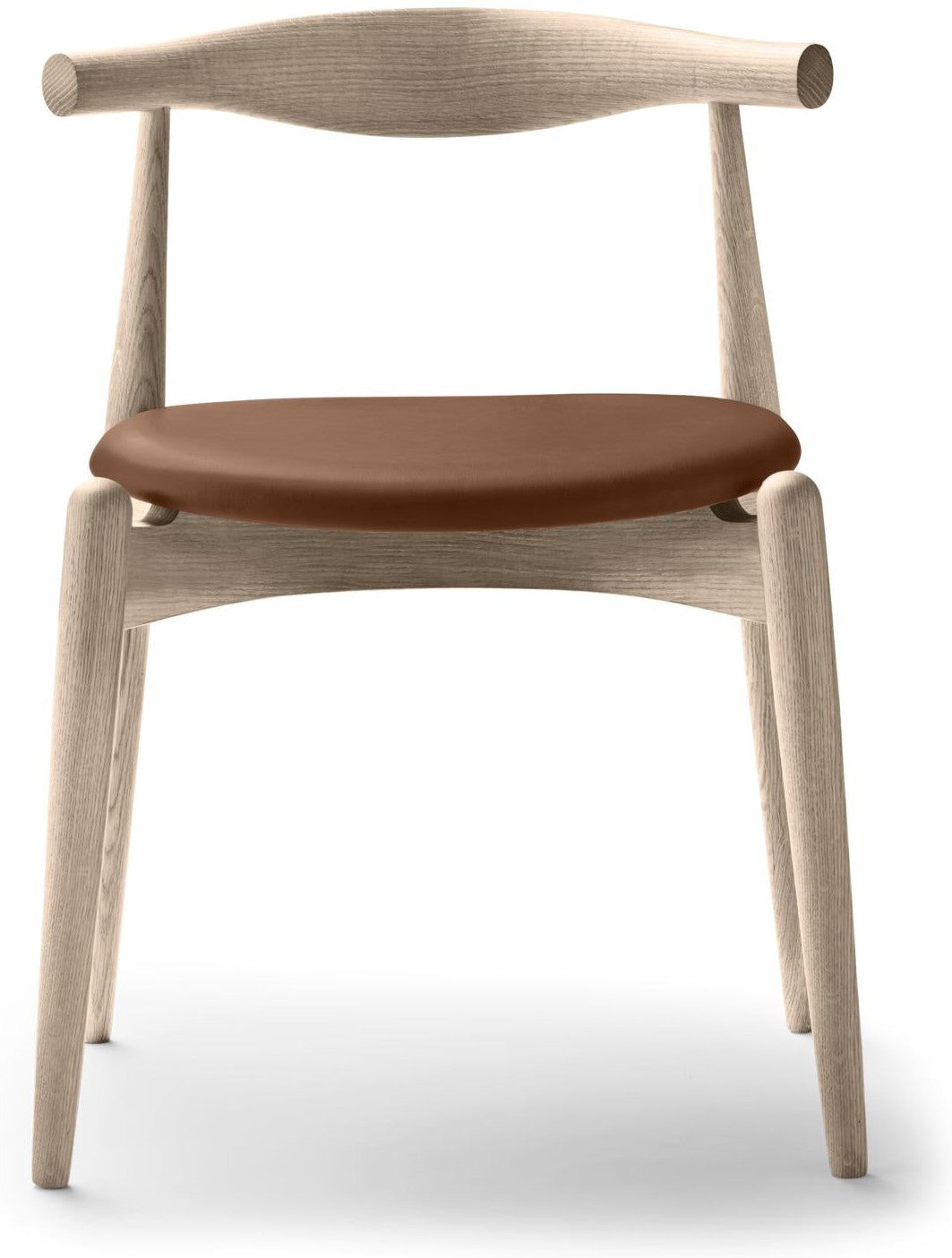 Loketní židle Carl Hansen CH20, dubová/hnědá kůže