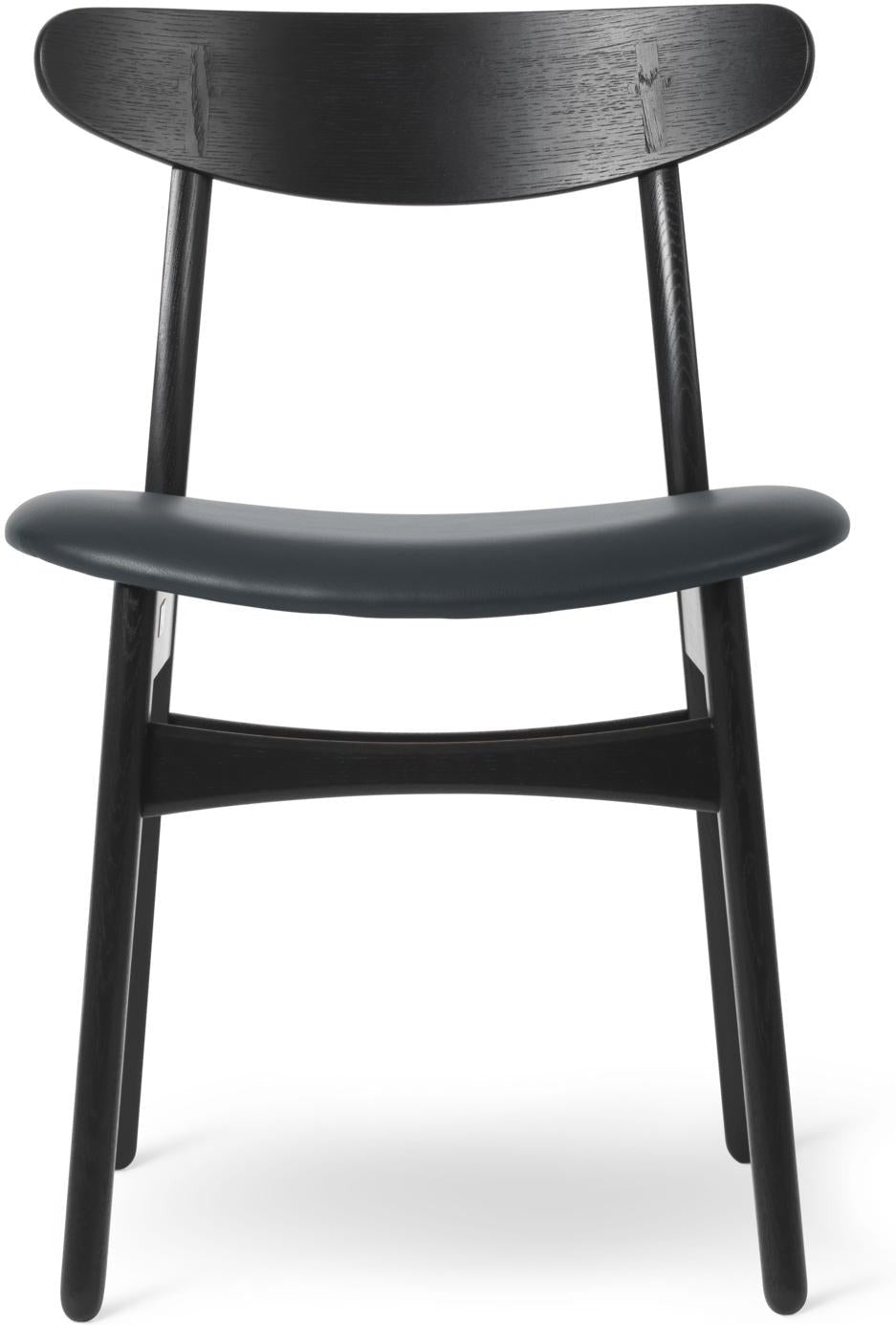 Carl Hansen Ch30p Chair, Dyed Oak, Dark Blue Leather