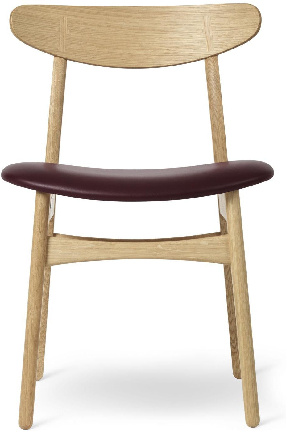 Židle Carl Hansen CH30P, naolejovaný dub, burgundská kůže