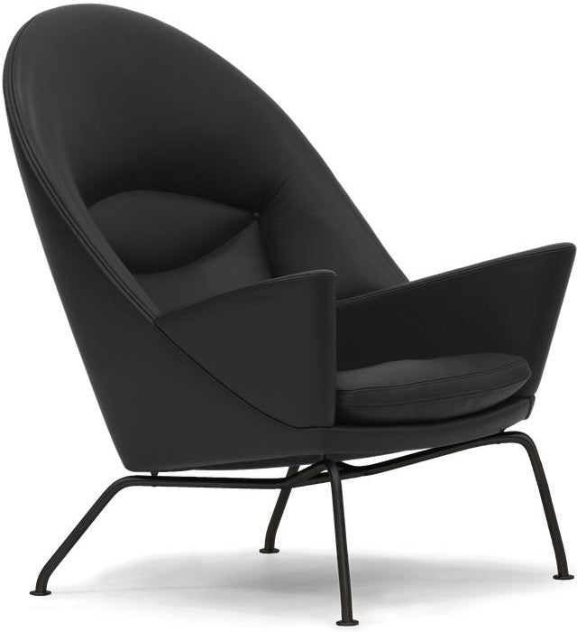 Carl Hansen CH468 Oculus Chair, černá ocel/černá kůže