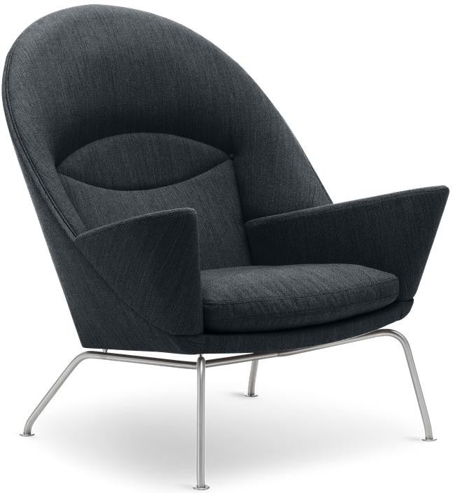 Carl Hansen Ch468 Oculus Chair, Steel /Dark Gray Fabric