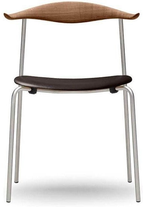 Carl Hansen Ch88 P Chair, Oiled Oak/Black Leather