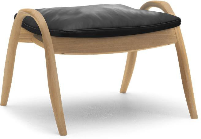 Carl Hansen Fh430 Signature Footstool, Oiled Oak, Black Leather