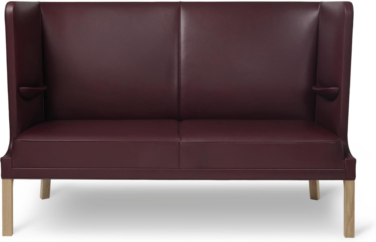 Carl Hansen FH436 COUPÉ SOFA, naolejovaná dubová/Burgundská kůže