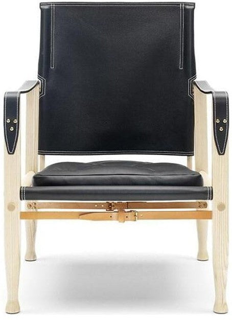 Safari židle Carl Hansen KK47000, naolejovaná popel/černá kůže