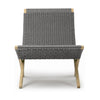 Carl Hansen Mg501 Cuba Chair Outdoor Untreated Teak, Rope/C Harcoal