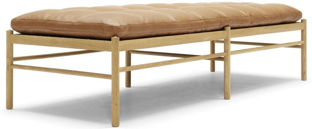 Daybed Carl Hansen OW150, naolejovaný dub/zlatá hnědá kůže