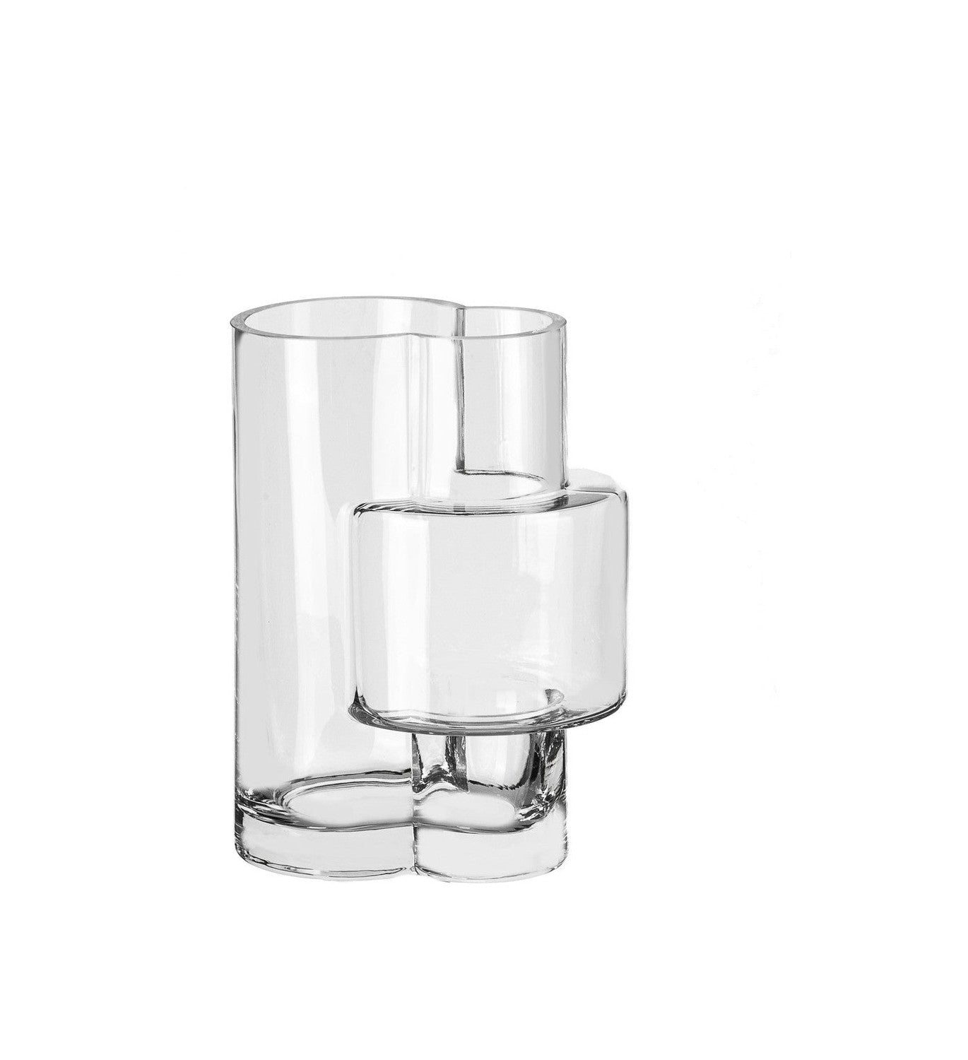 Konstruktivistický styl moderní vázy, nejvyšší design, Fusio 25 Clear Glass