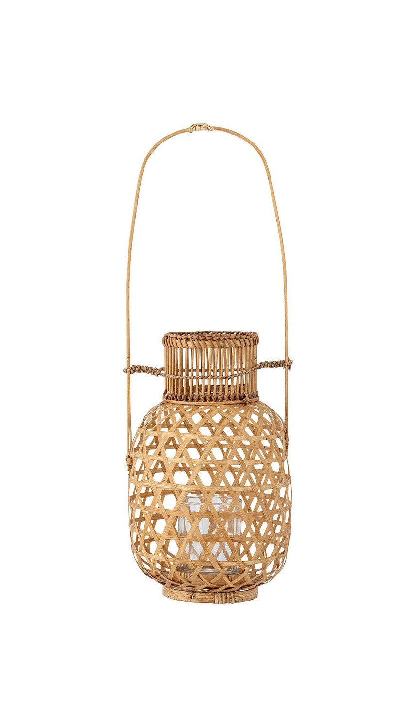 Creative Collection Lerka Lantern w/Glass, Nature, Bamboo