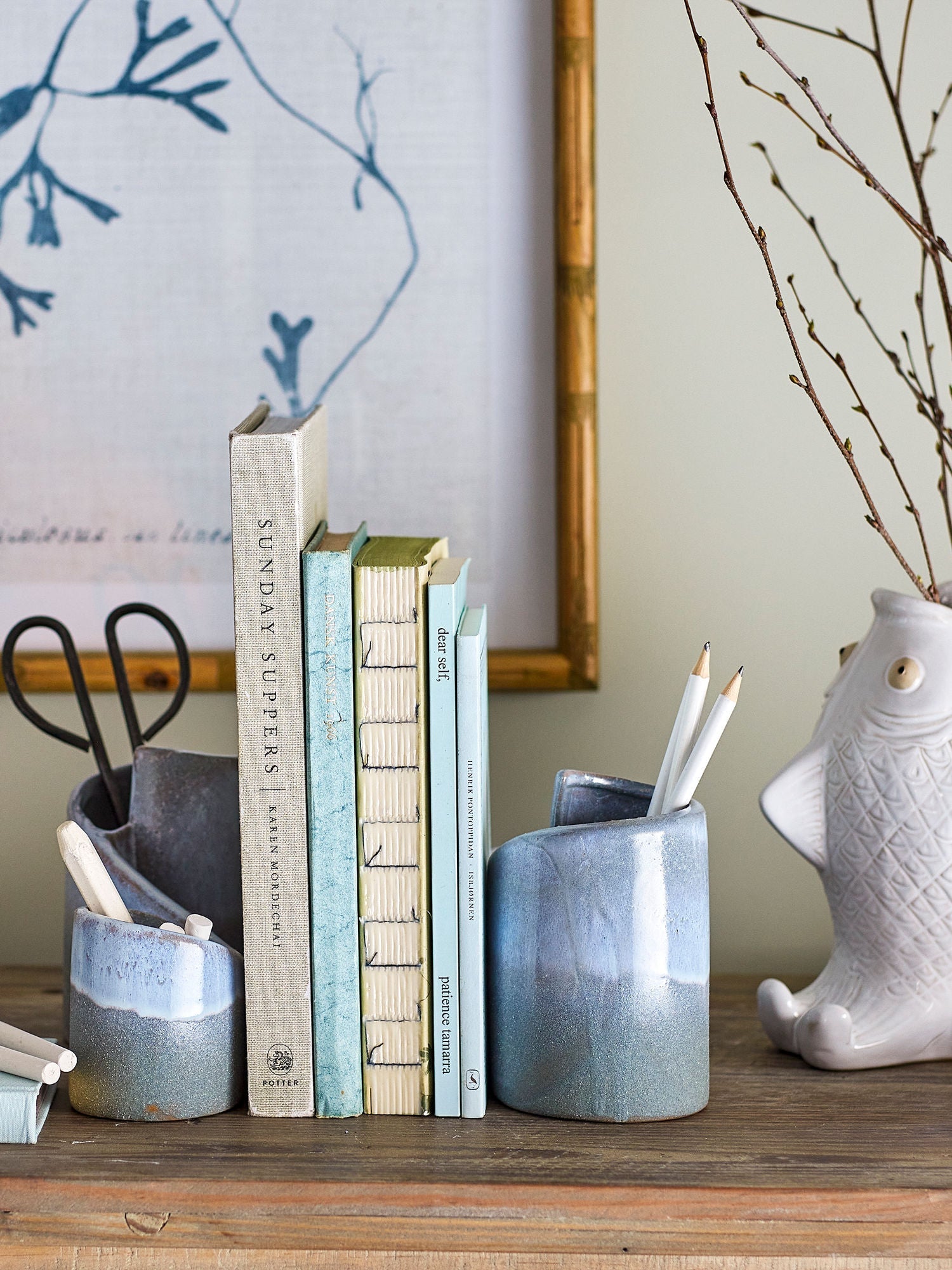 [product_category]-Creative Collection Meliad Bookend, Blue, Stoneware-Creative Collection-5711173331116-82062362-BLO-4