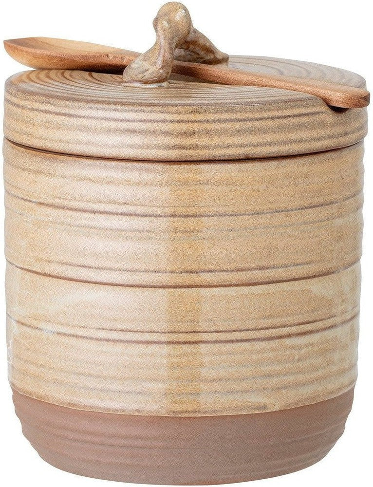 [product_category]-Creative Collection Moss Jar w/Lid & Spoon, Nature, Stoneware-Creative Collection-5711173269464-82052474-BLO-1