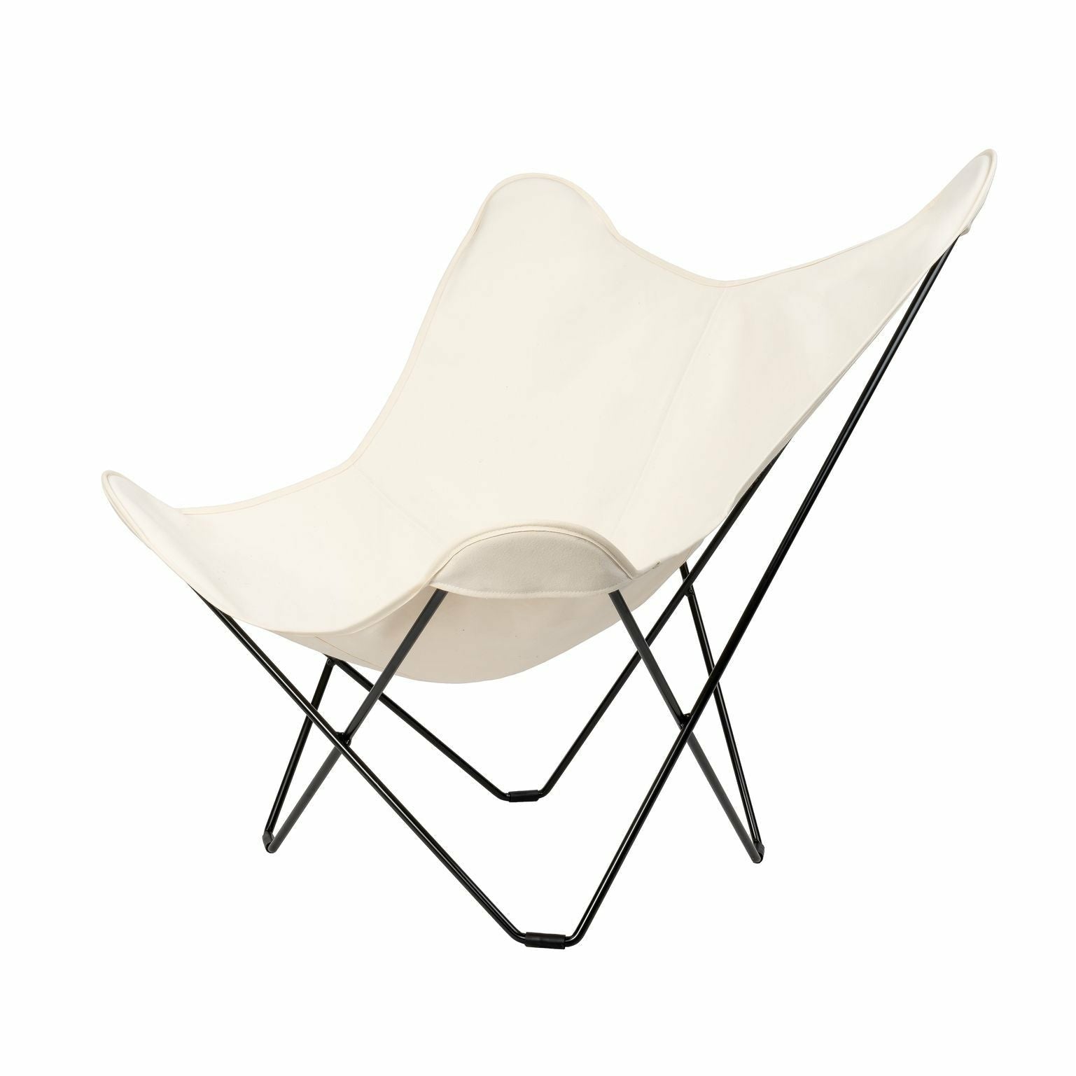 [product_category]-Cuero Cotton Canvas Mariposa Chair, White With Black Frame-Cuero-7340172612186-Cot-Can-Mar-Ind-Wht-BlkFr-CUE-1