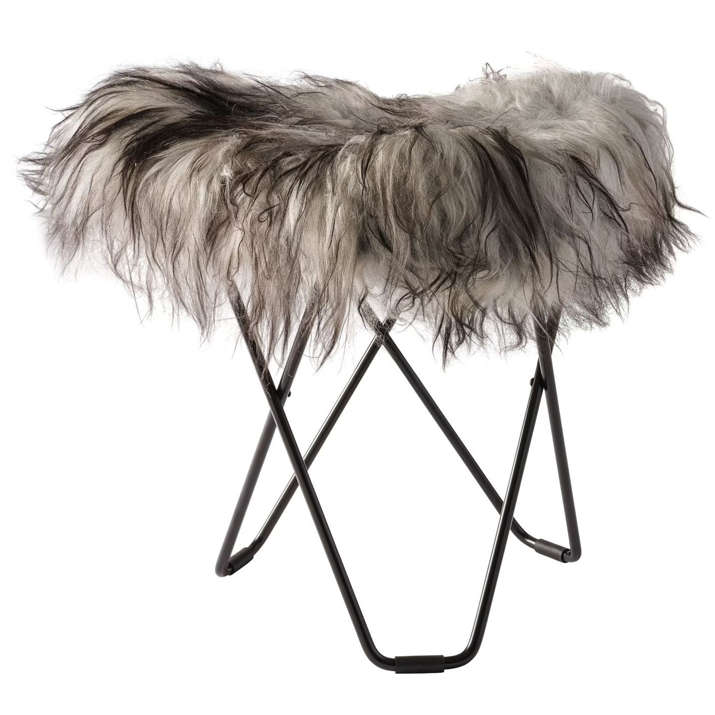 Cuero Iceland Flying Goose Stool, Wild Grey/Black