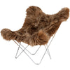 Cuero Island Mariposa Butterfly Chair, Wild Brown/Chrome