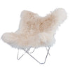 Cuero Island Mariposa Butterfly Chair, Wild White/Chrome