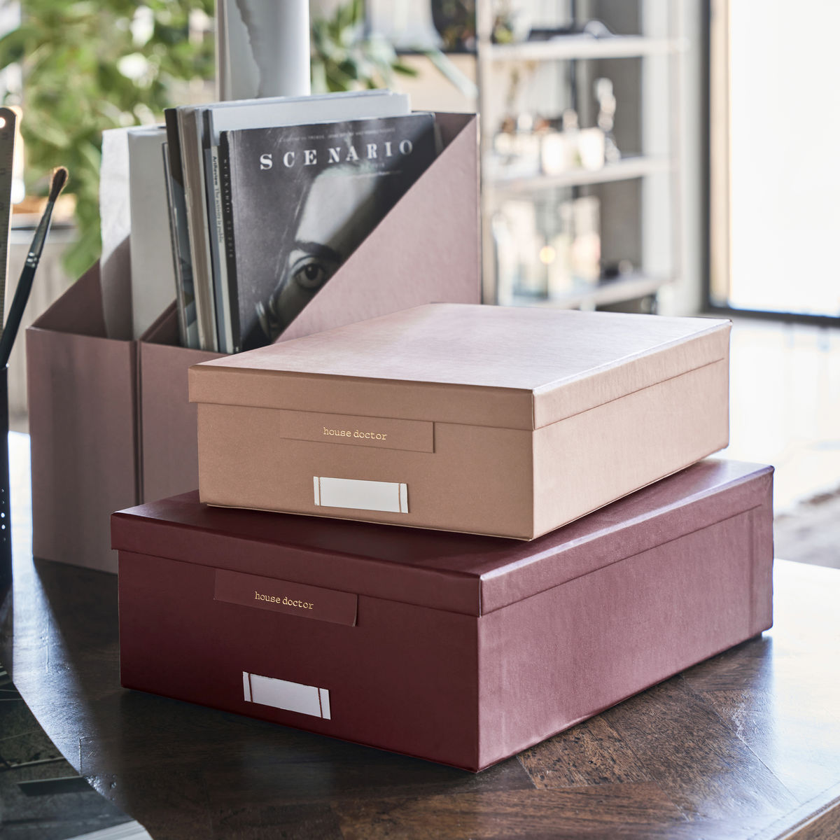 House Doctor Storage boxes, HDKeep, Burgundy/Rose