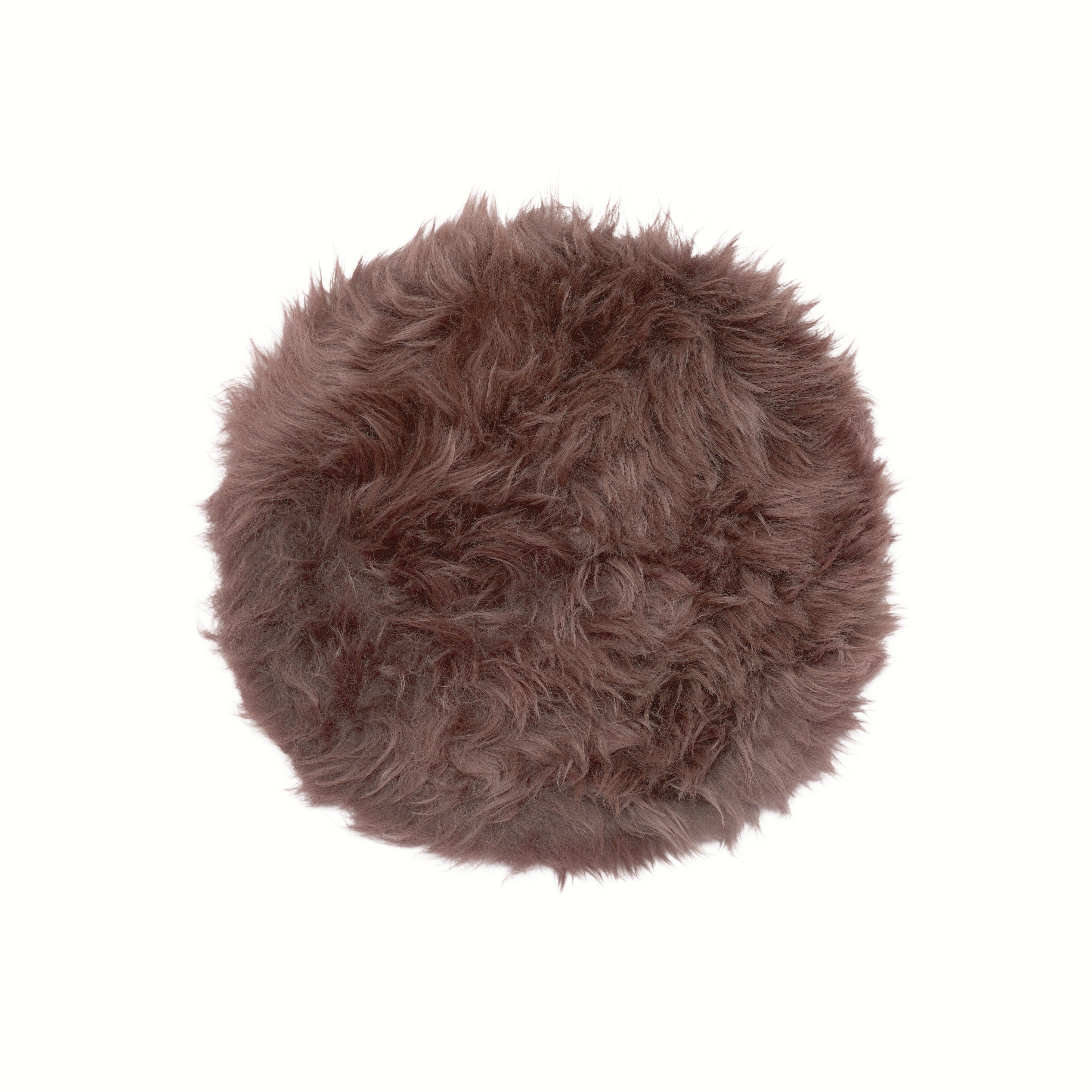 Brown genuine sheepskin chair pad | Round