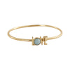 Designové dopisy Great Love Bangle 18k Gold Plated, Aquamarine Blue