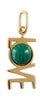 Design Letters Great Love Pendant 18k Gold Plated, Malachite Green