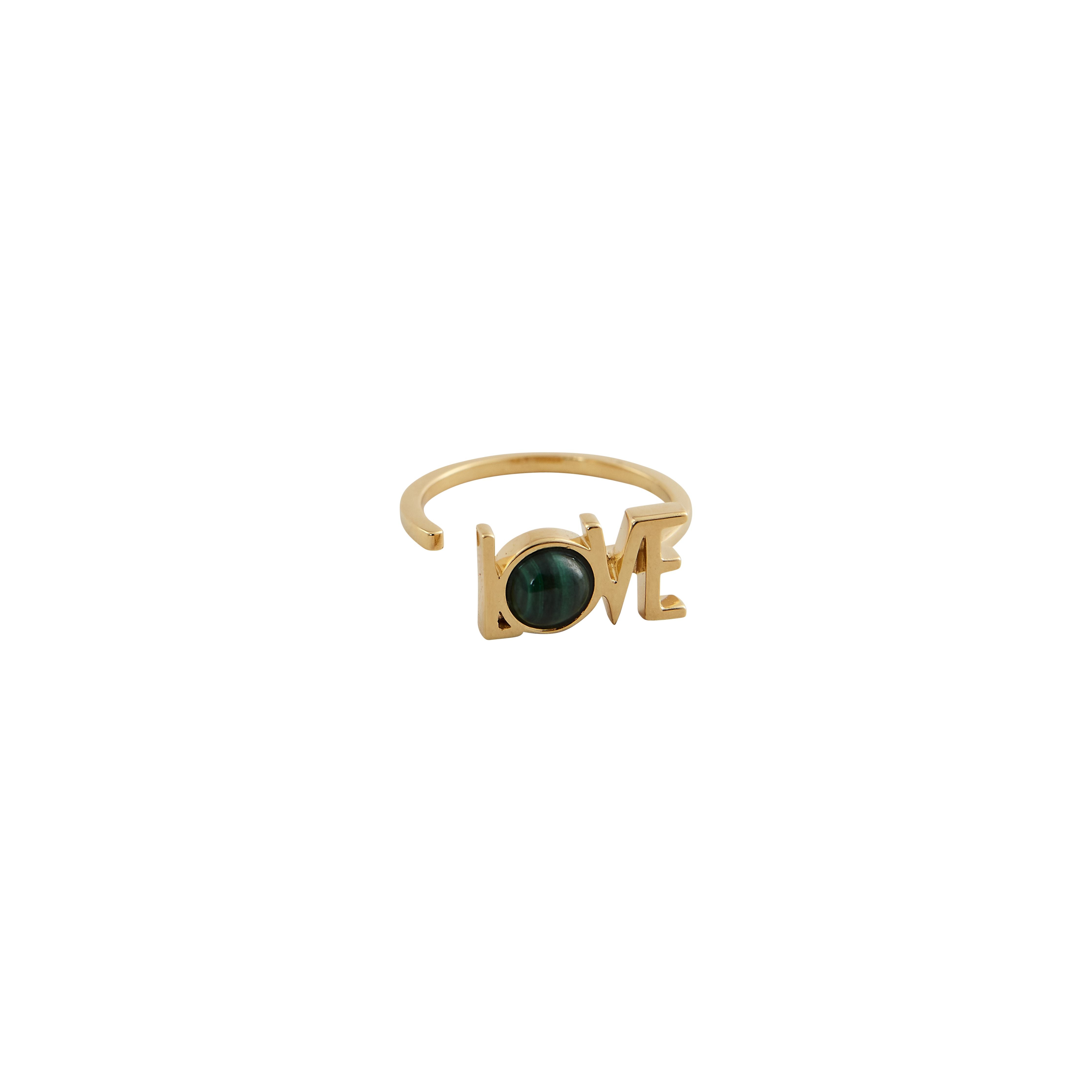 [product_category]-Design Letters Great Love Ring 18k Gold Plated, Malachite Green-Design Letters-5710498190750-90602008MALACHITE-DES-1