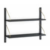 DK3 Royal System System Shelf Oak Black Lacquered/Brass, 24x83x74 cm