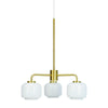  Arp 3 Armed Chandelier Opal/Brass