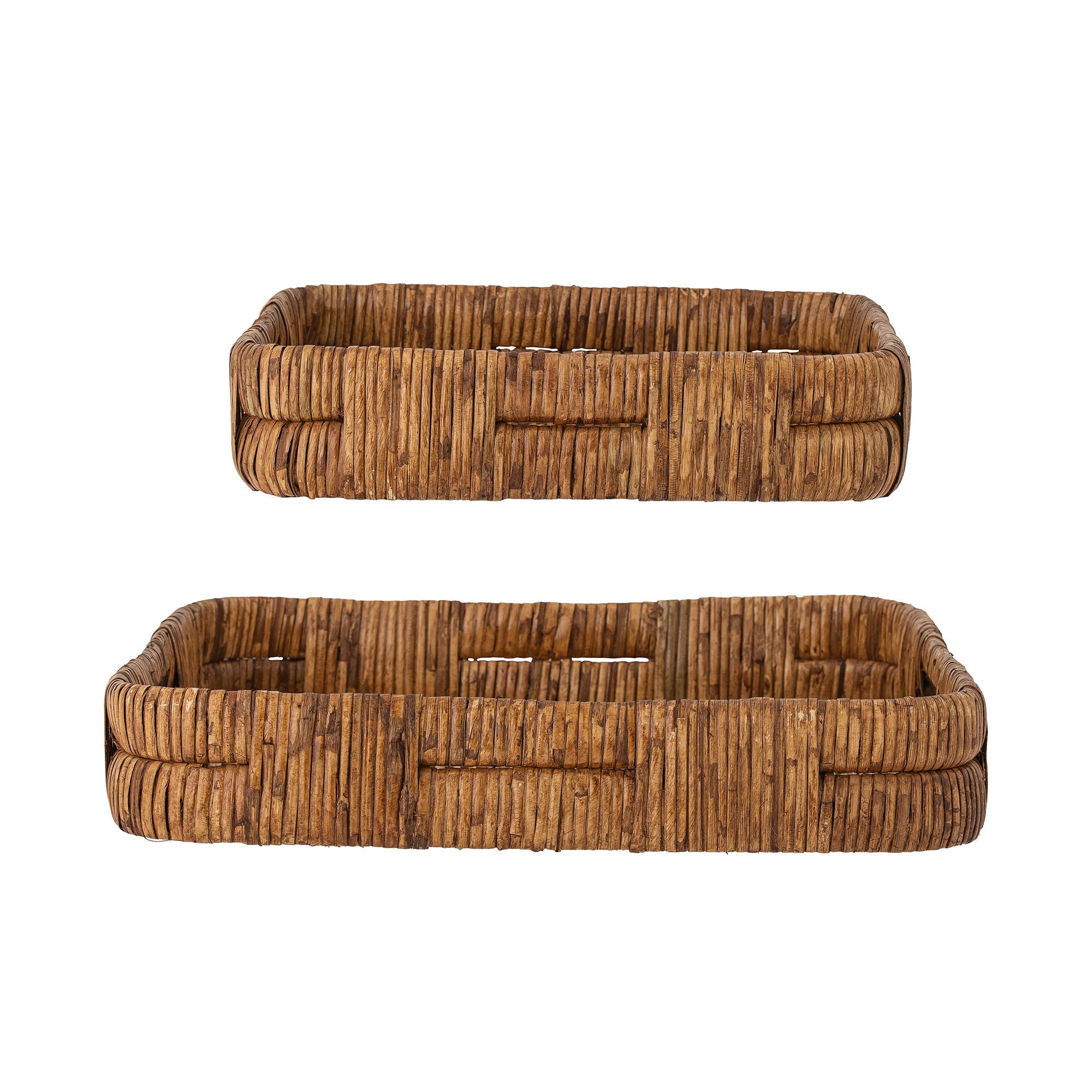 Bloomingville Diann Sersing Tray, Brown, Rattan