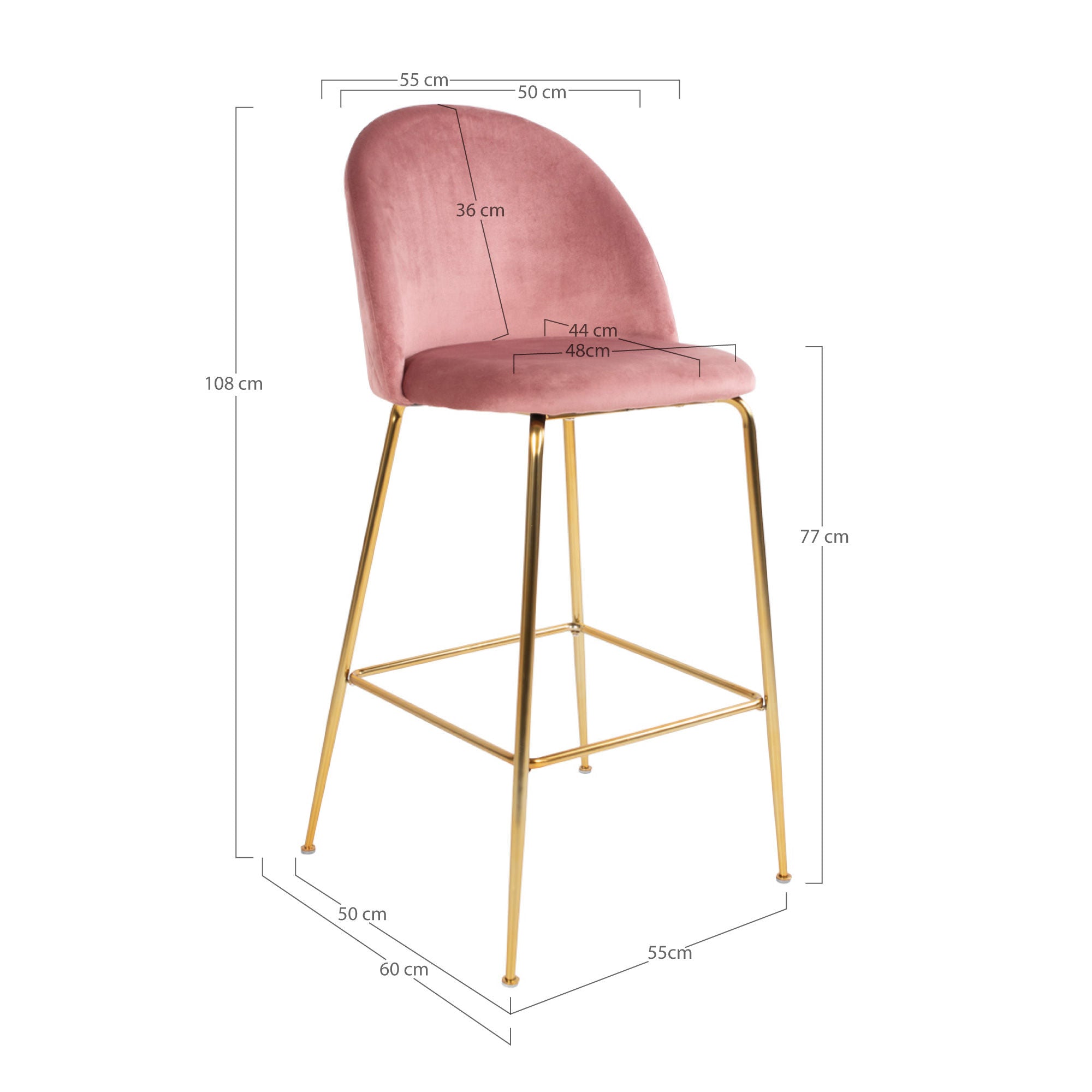 House Nordic Lausanne Bar Chair - sada 2