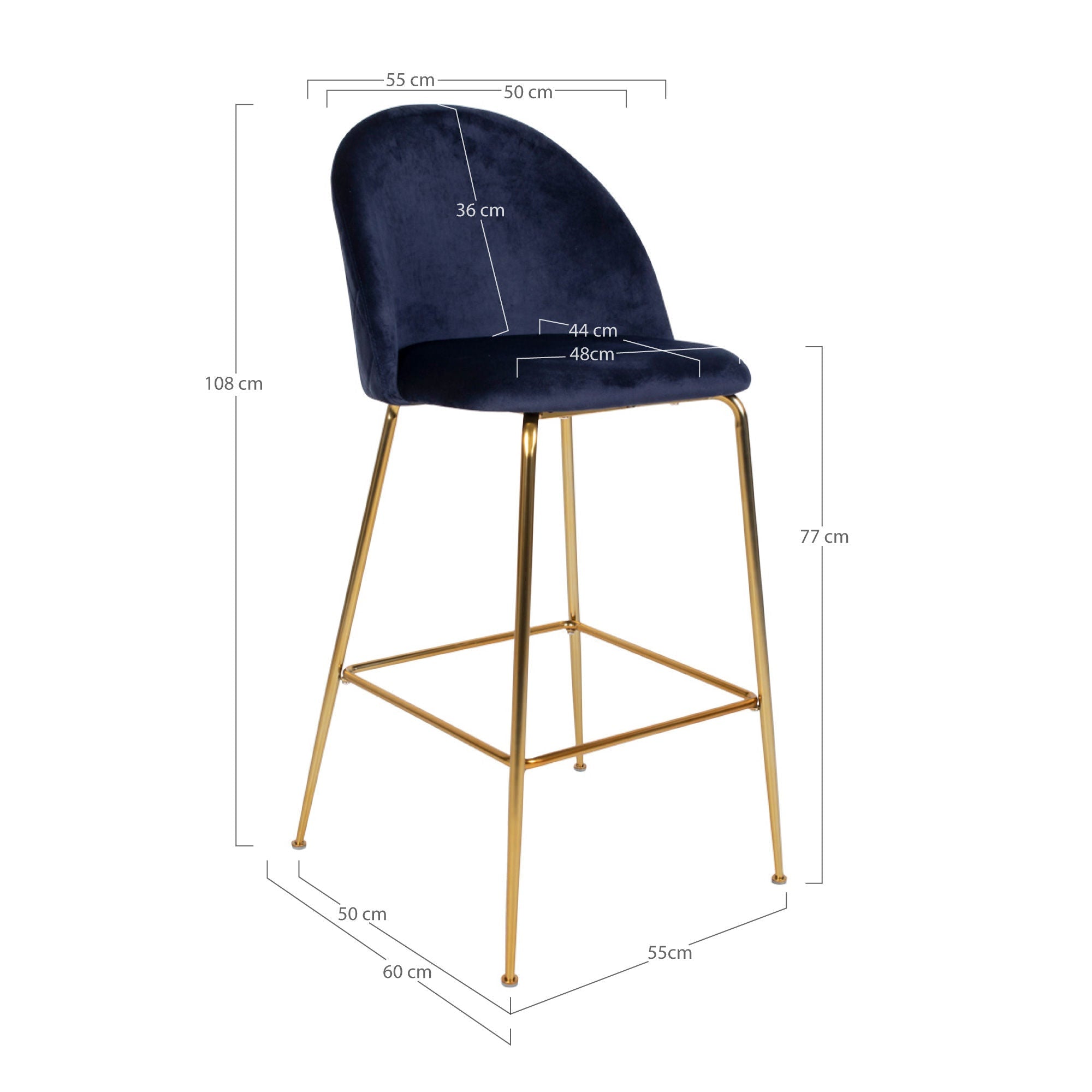 House Nordic Lausanne Bar Chair - sada 2