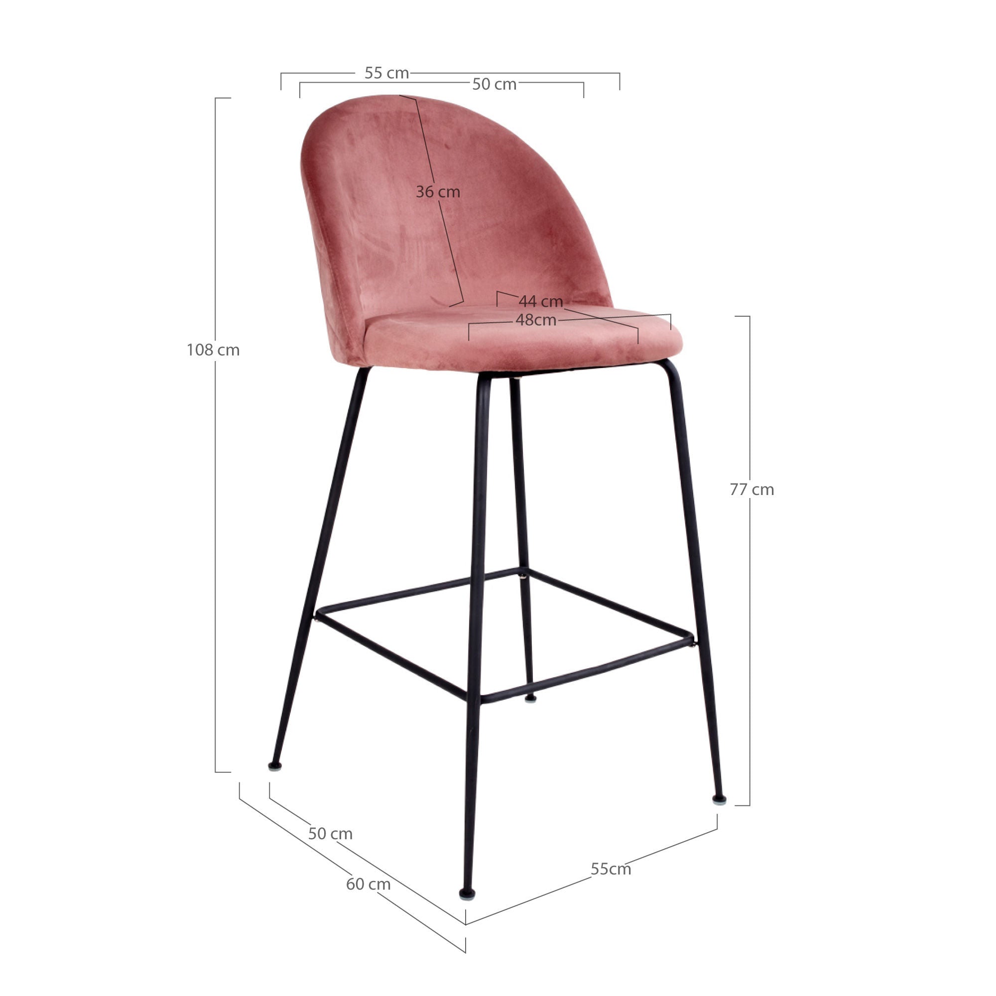 House Nordic Lausanne Bar Chair - sada 2